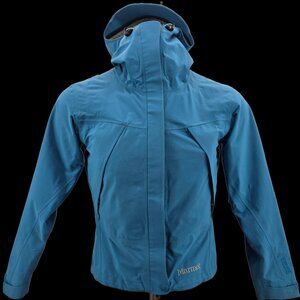 Marmot Gore Tex Hiking  Rain Jacket Full Zip Hooded Soft Shell Blue Sz S